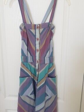 Striped Button-Front Sundress with Pockets - Multicolor